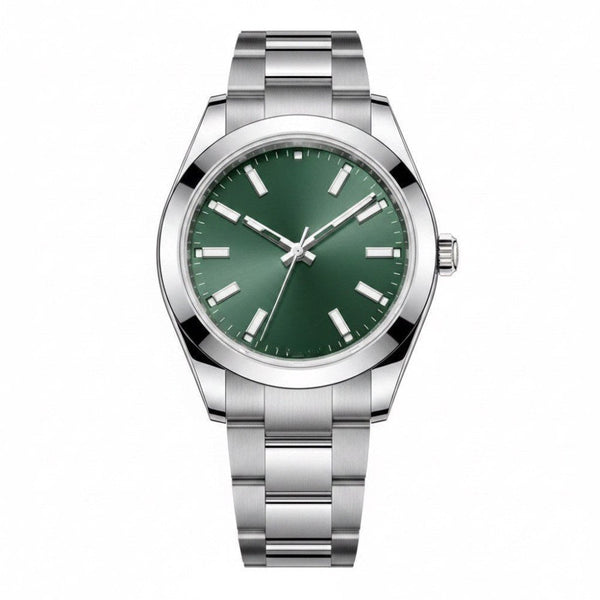 Sport-dress three-hand, steel, green sunburst dial · SF-16