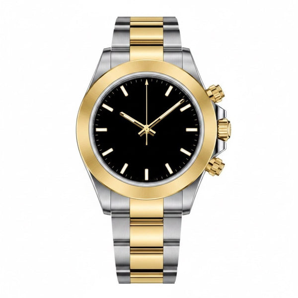 Slim rectangular, full gold, black dial · SF-41