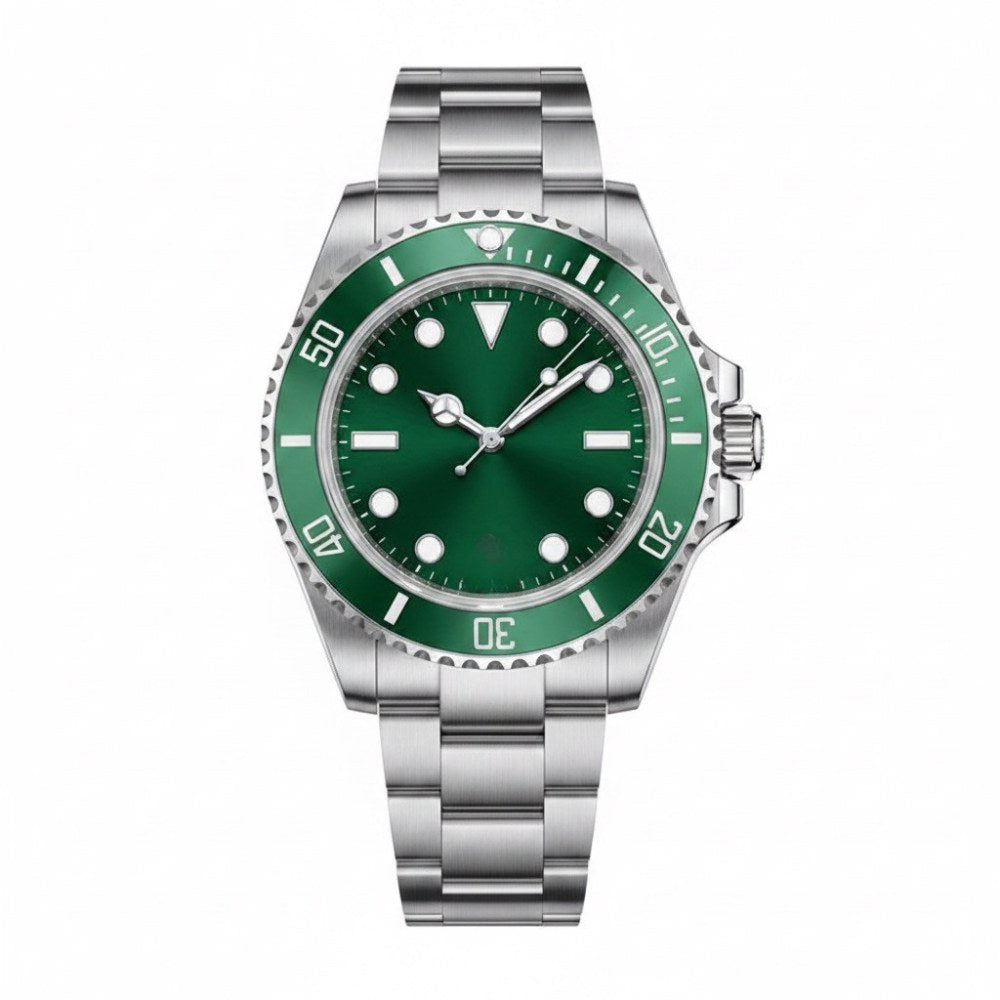 Diver, steel, green bezel, green sunburst dial · SF-14