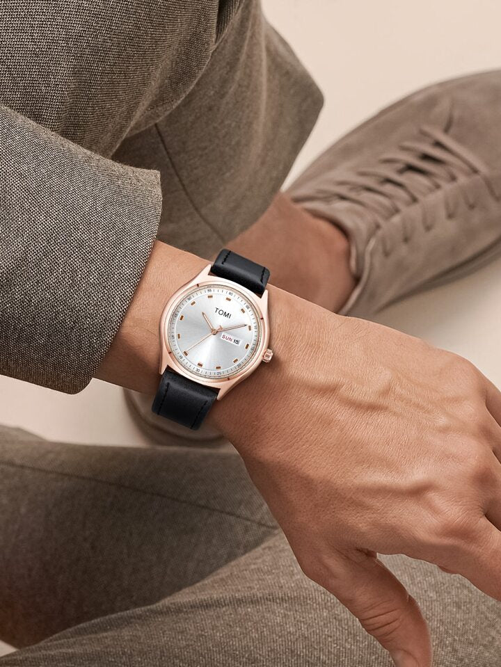 TOMI T-030 Men's Luxury Quartz Watch - Day & Date Display
