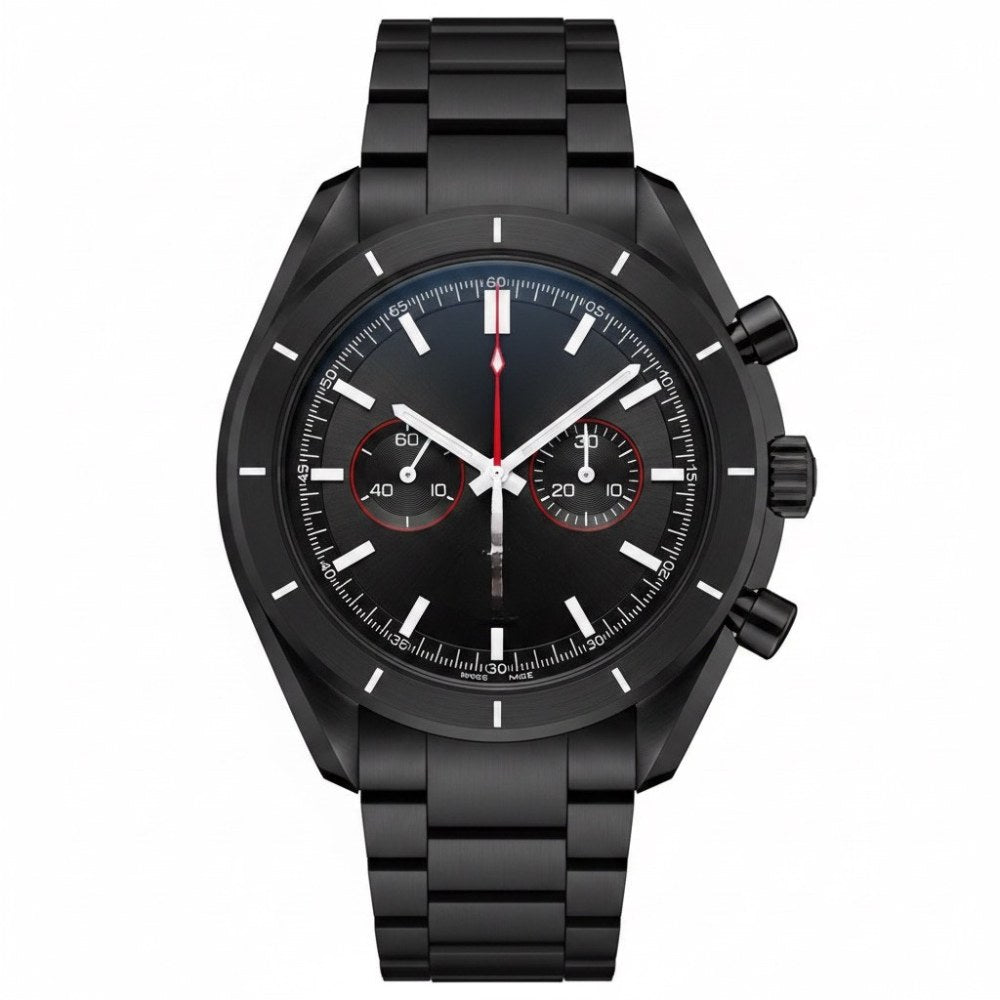 All-black chronograph with red accents · SF-20