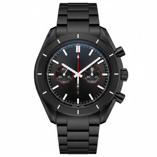 All-black chronograph with red accents · SF-20
