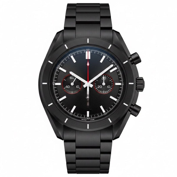 All-black chronograph with red accents · SF-20